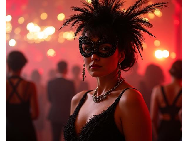 Costume de soirée thématique, style années folles, avec accessoires