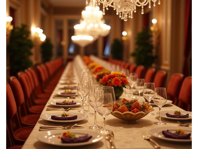 Décor de gala élégant avec des plats vegan raffinés