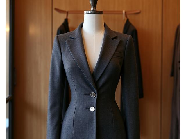 Tailleur élégant sur-mesure en laine fine